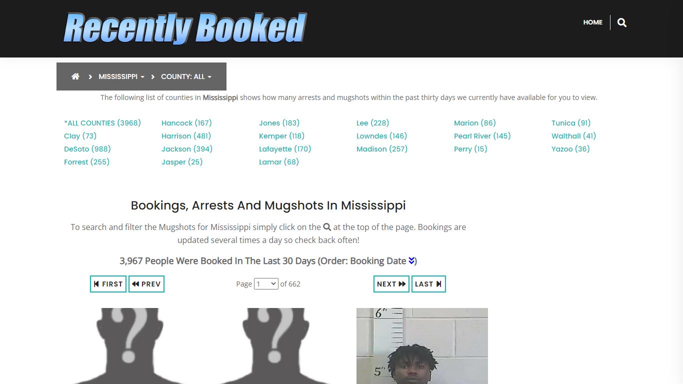 Recent bookings, Arrests, Mugshots in Pearl River County, Mississippi